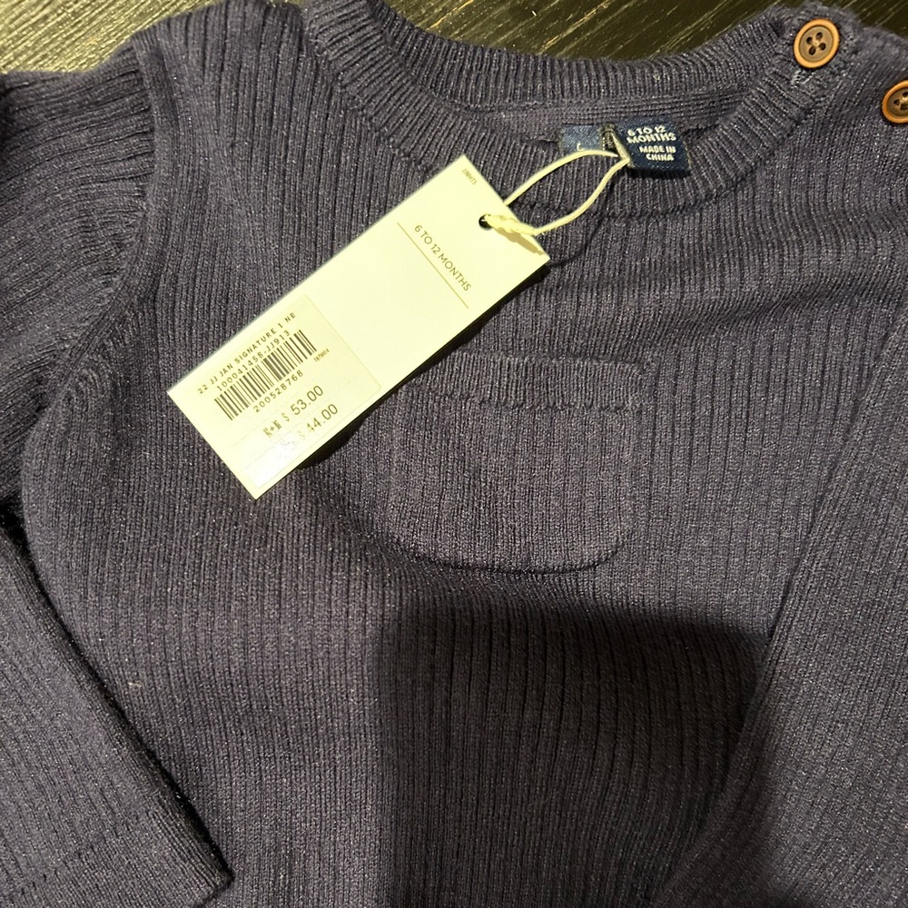 Janie and Jack Baby Outfit: 2 pieces: Sweater set: Navy blue with tags